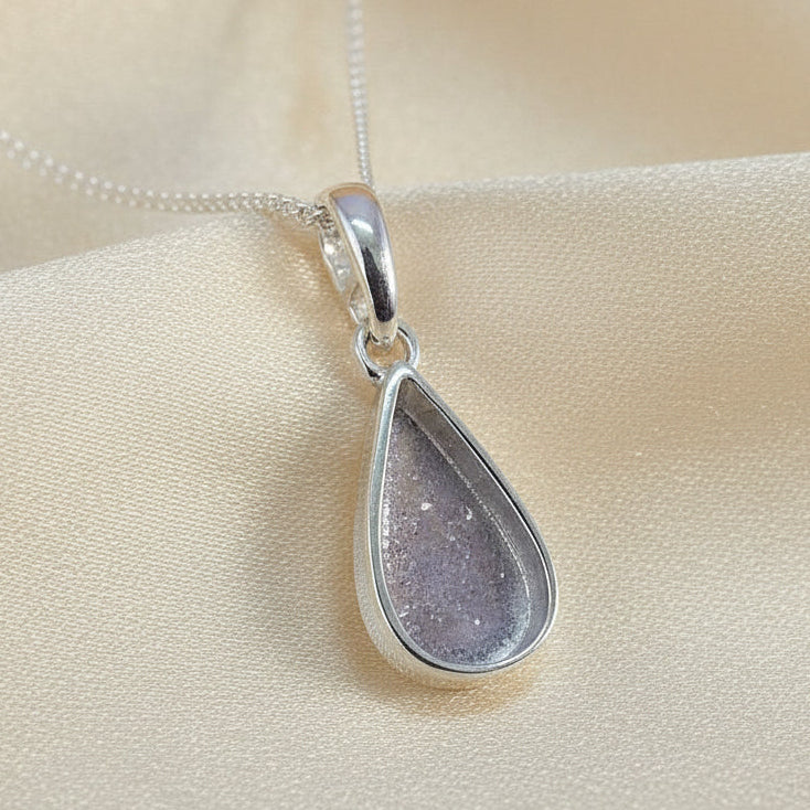 silver tear drop pendant unset