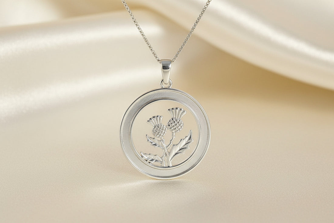 Silver Thistle Pendant with a circular Channel For Resin