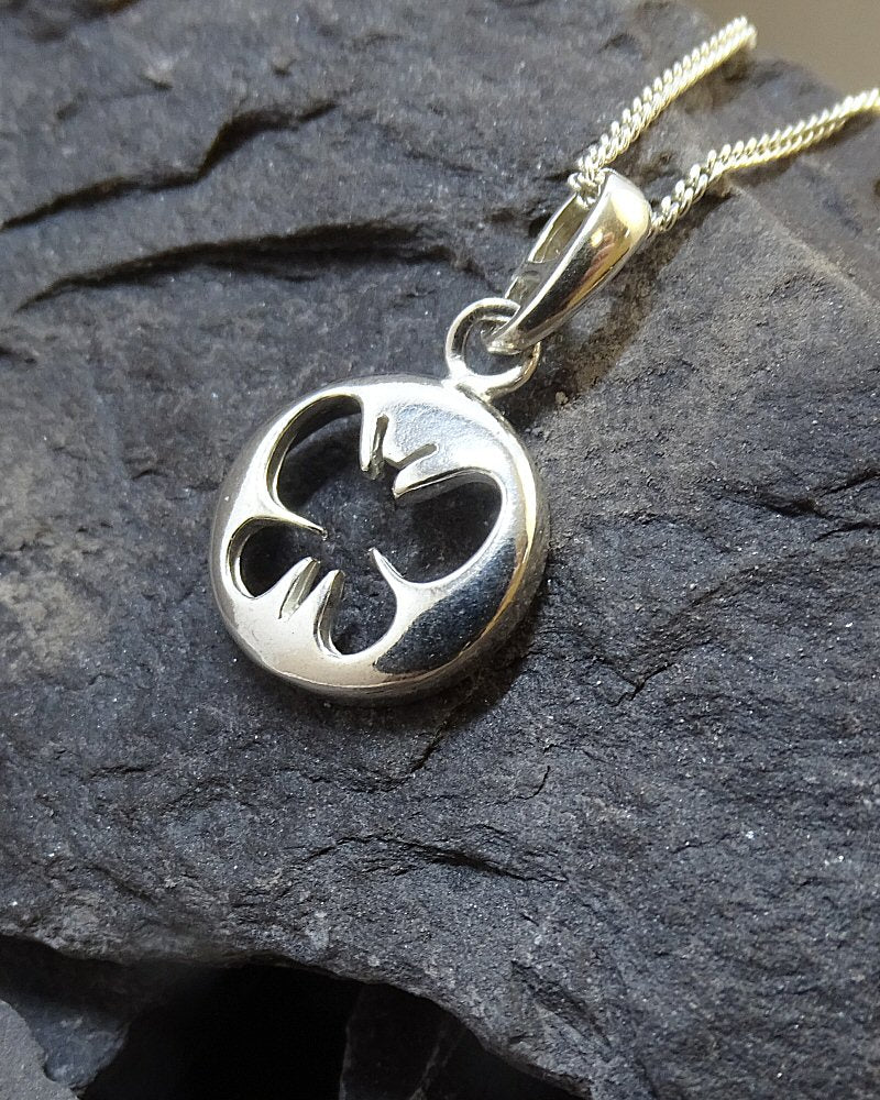 Silver Pendant For 13mm Cabochon With Butterfly Cut Out