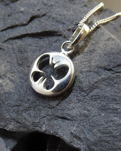 Silver Pendant For 13mm Cabochon With Butterfly Cut Out