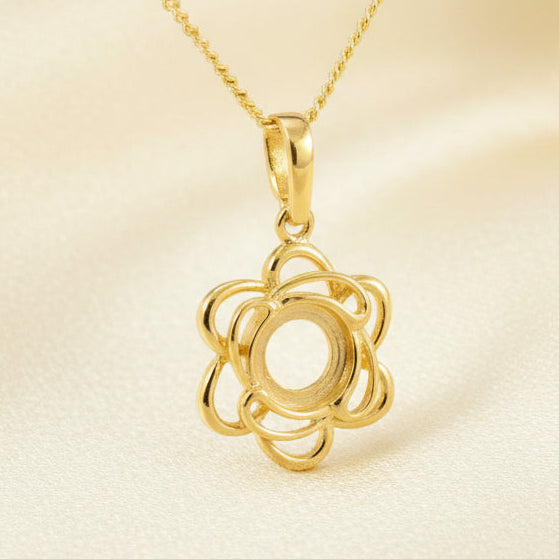 Solid Gold Fancy Pendant To Fit 6mm