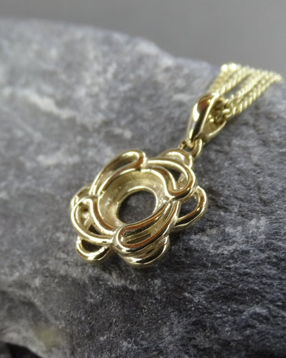 Solid Gold Fancy Pendant To Fit 6mm