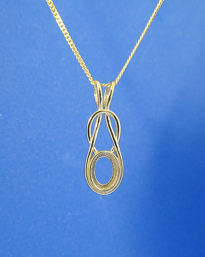 Celtic Unset 9ct gold Pendant For 8x6 Stone