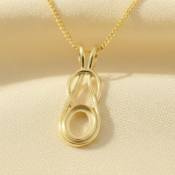 Celtic Unset 9ct gold Pendant For 8x6 Stone