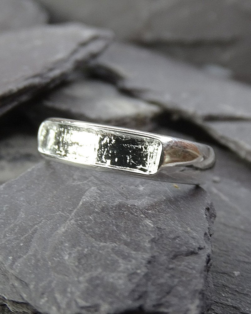 Gents Silver Ring With Channel For Resin Or Stones