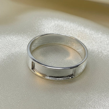 Gents Silver Ring With Channel For Resin Or Stones