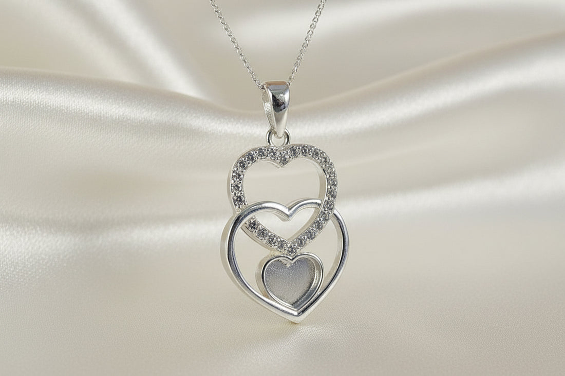 silver triple heart pendant