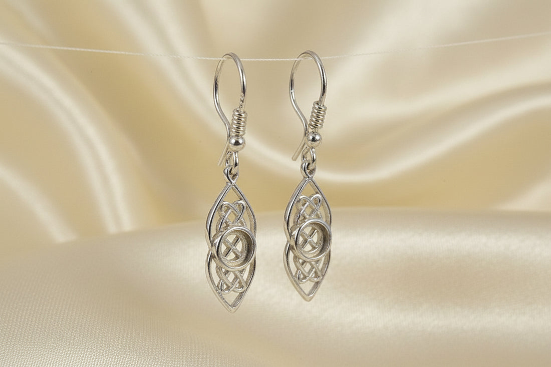 silver celtic drop earring blanks