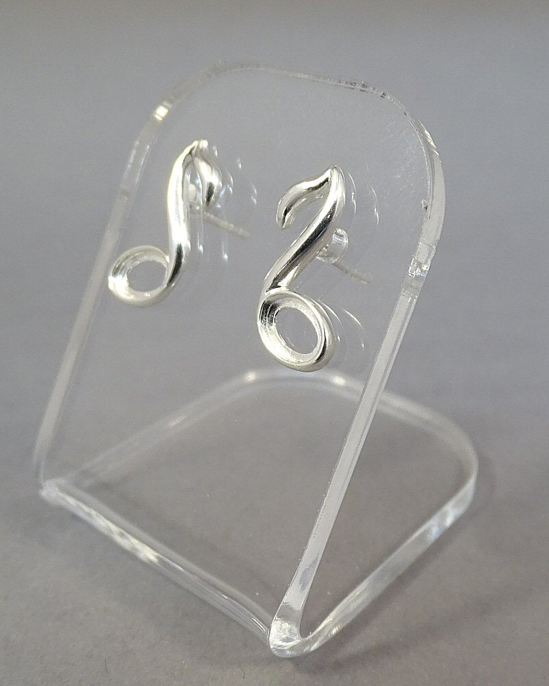 Silver Music Note Earring Setting To Fit 6x4 Stone
