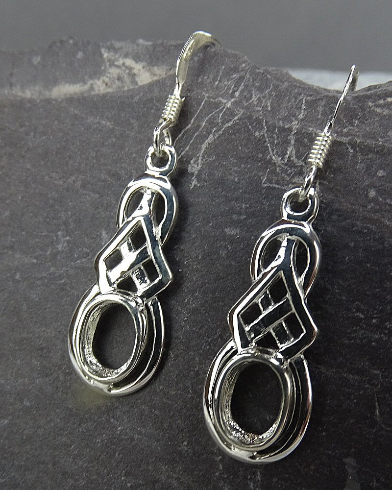 Celtic Silver Drop Fitting For 7x5 Cabochon