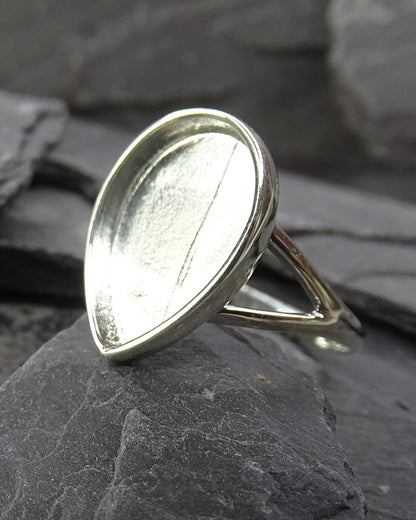 Ring Bezel For Teardrop 12X17 Stone Or Resin