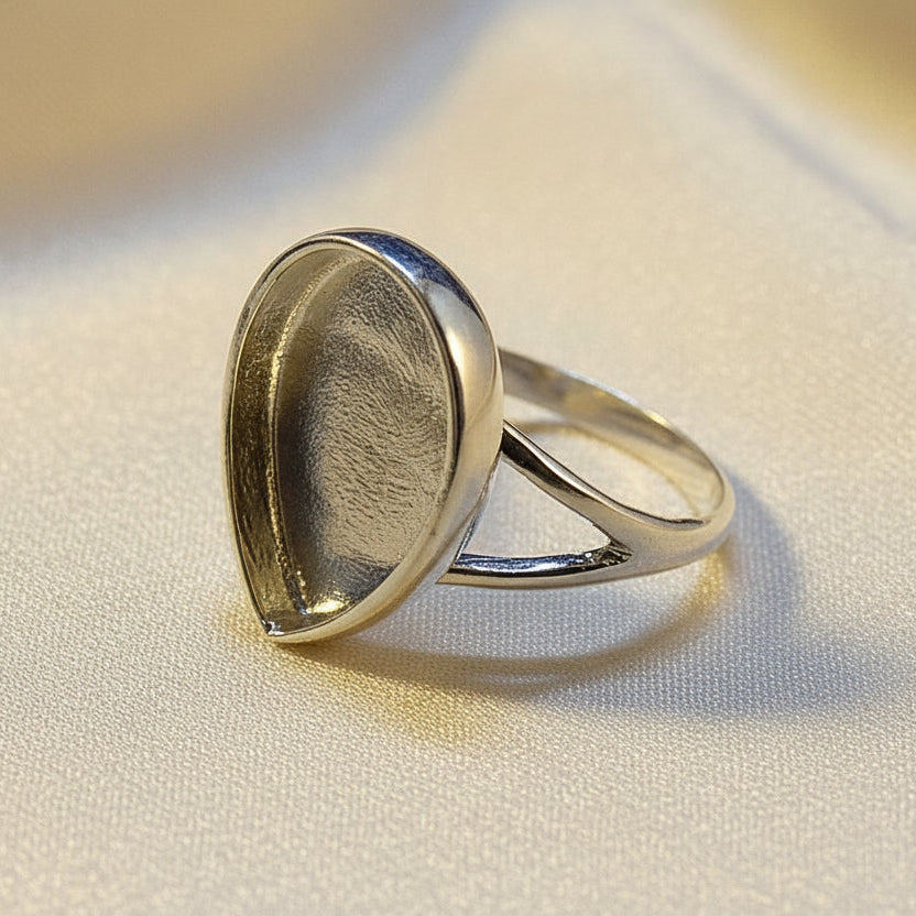 Ring Bezel For Teardrop 12X17 Stone Or Resin