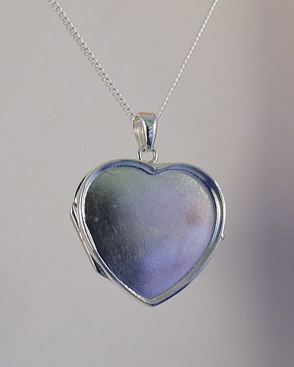Silver Heart Locket Setting Suitable For Use With Resin