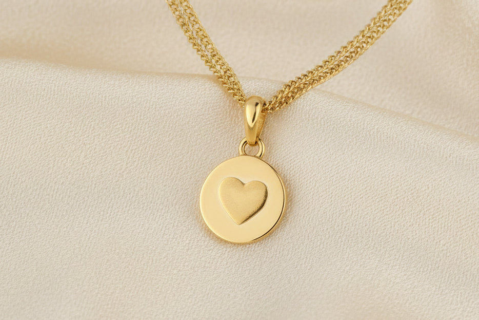 Small Gold Heart Pendant Mount