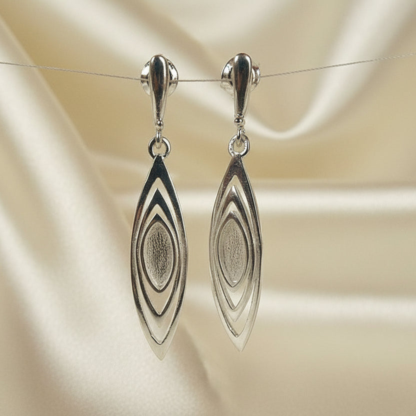 Modern Style Long Drop Earrings For Stones Or Resin