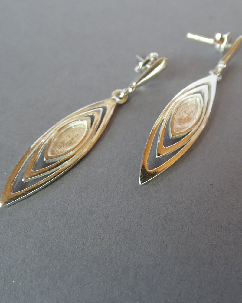 Modern Style Long Drop Earrings For Stones Or Resin