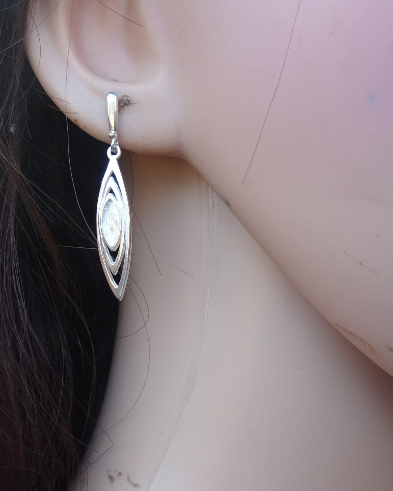 Modern Style Long Drop Earrings For Stones Or Resin