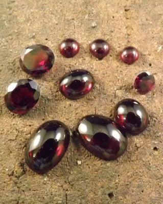 Garnet Cabochons and Facetted