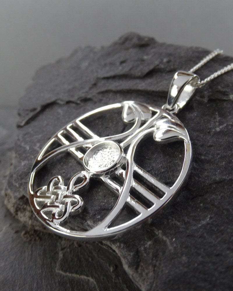 Silver Celtic Pendant To Fit A 6mm Cabochon