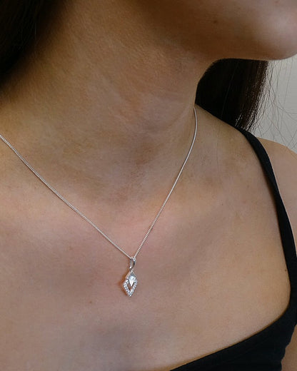 Silver kite shape pendant blank with cz for resin