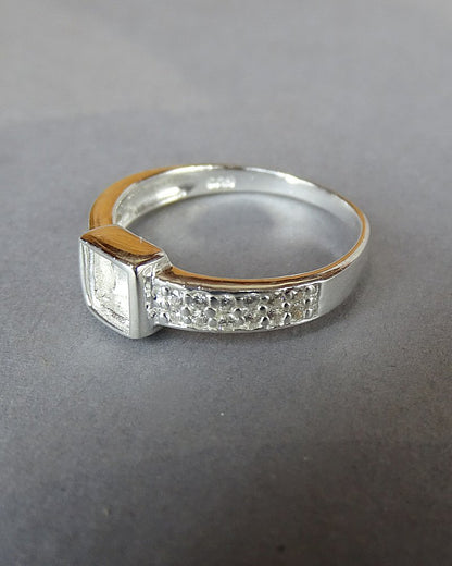 Sold Silver cz ring Blank suitable for Resin