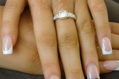 Sold Silver cz ring Blank suitable for Resin