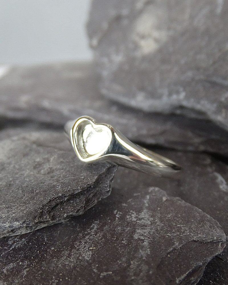 Ladies silver heart ring mount Suitable For Resin