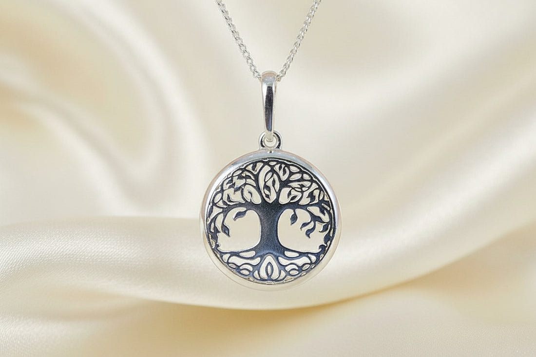 silver tree of life pendant setting