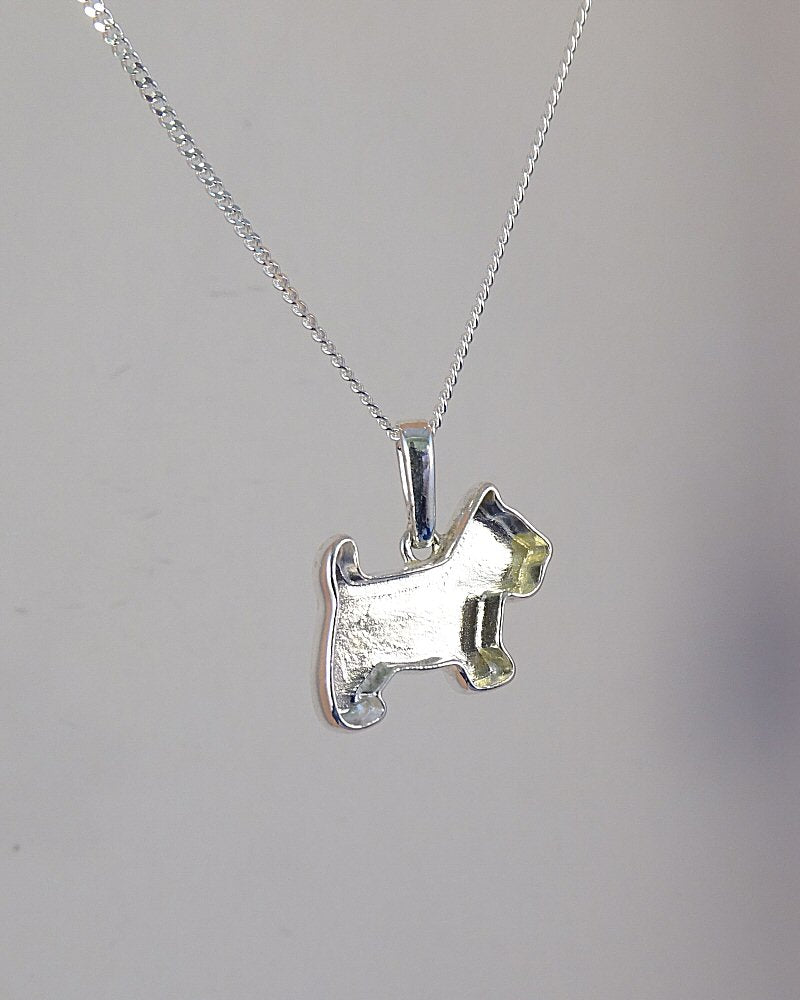 Silver Dog Pendant Suitable For Resin And Ashes