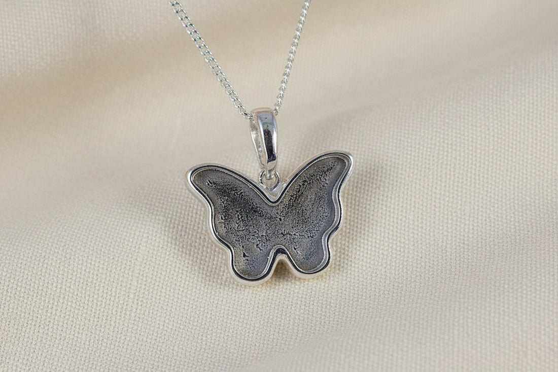 solid back silver butterfly pendant for resin