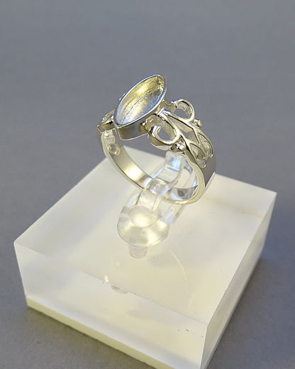 Solid Silver Marquise Style Ring Blank