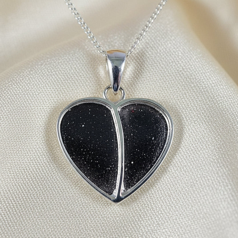 silver split heat memorial pendant setting