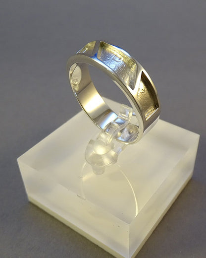 Silver Gents Channel Ring For Resin
