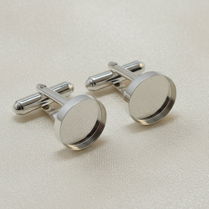 Solid Silver Cufflinks For Approx 12MM Cabochon