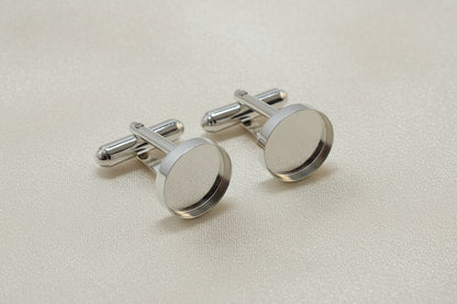 Solid Silver Cufflinks For Approx 12MM Cabochon
