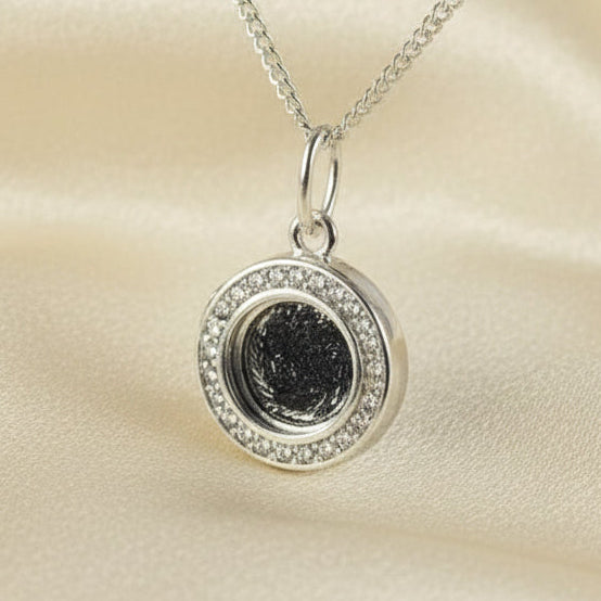 Small round solid silver locket for resin or cabochon 2.82g each