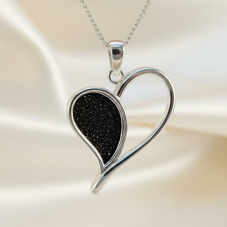 silver 925 heart endant perfect for resin