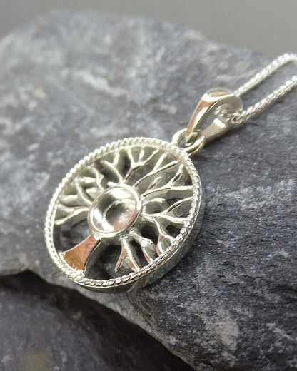 Silver Tree Of Life To Fit  5MM Cabochon  Or Resin