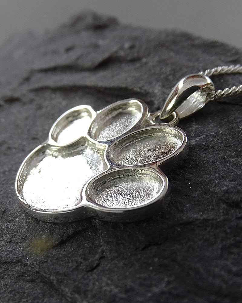 Silver Animal Paw Print Pendant Blank Great for Resin