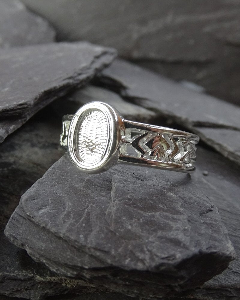Silver Ring Setting For 7x5 Cabochon