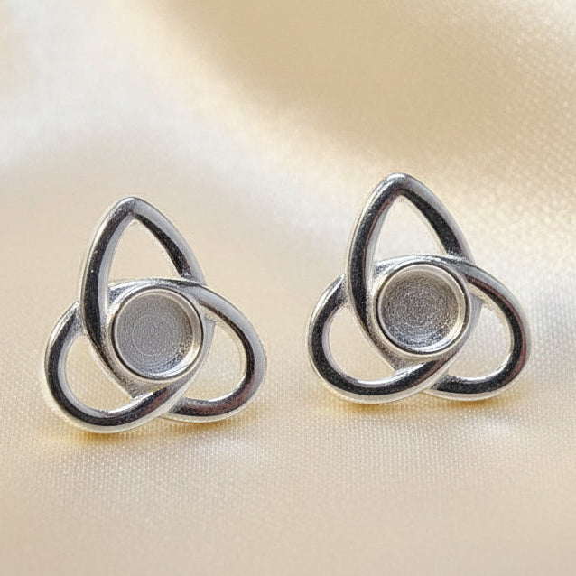 silver celtic stud earring blanks