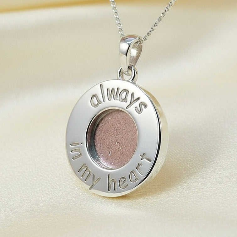 silver memorial ashes pendant