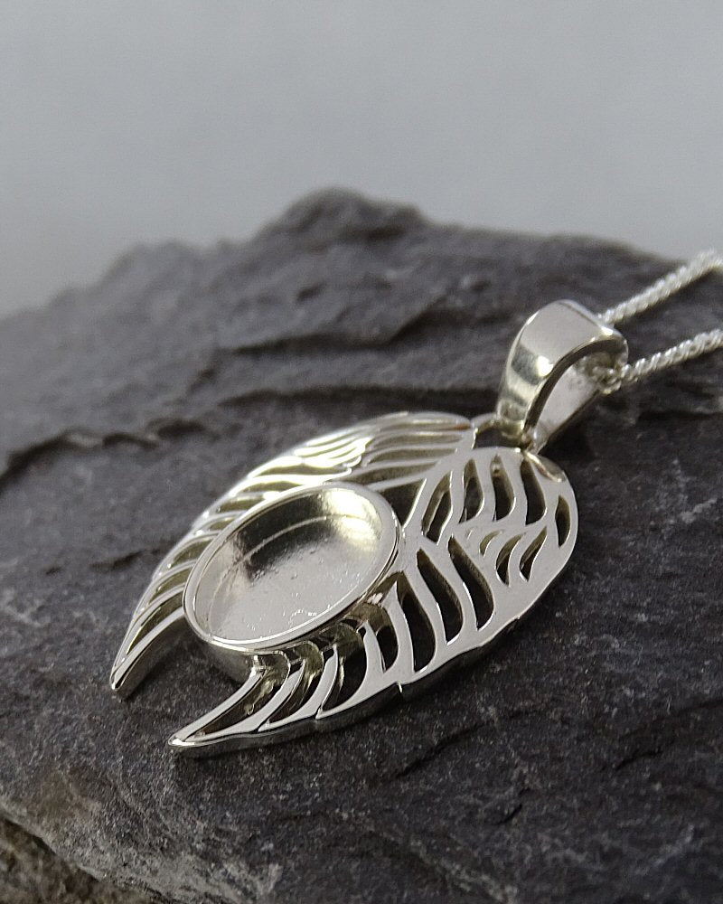Silver Angel Wings Pendant Suitable For Resin Ashes Memorial pendant