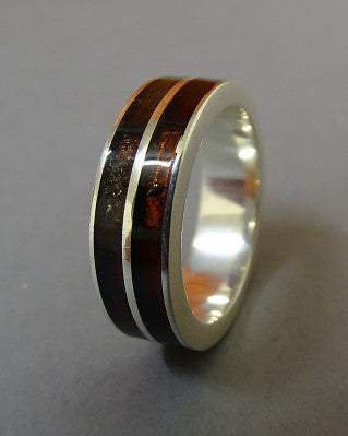 Gents SOLID SILVER Double Channel Ring