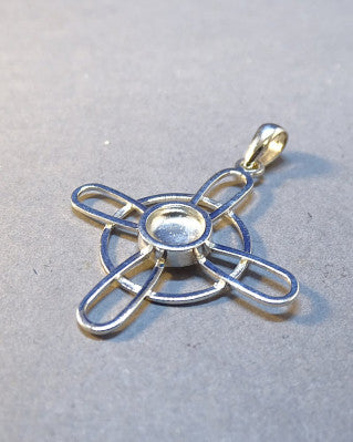 Silver Wire Cross Pendant To Fit 6mm