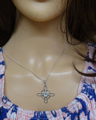 Silver Wire Cross Pendant To Fit 6mm
