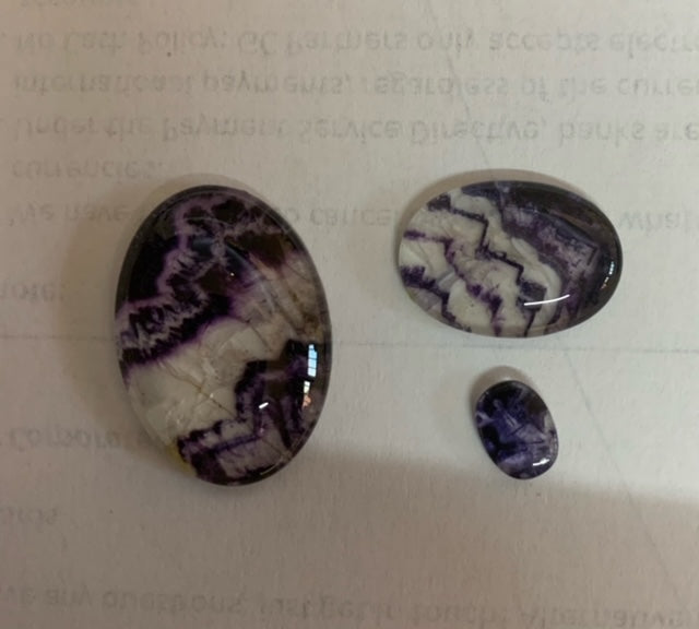 Blue John Cabochons  [ Doublet]