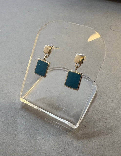 SILVER DROP EARRINGS WITH TURQUISE