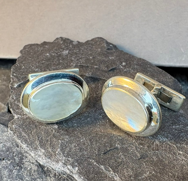 SOLID SILVER M,O,P CUFFLINKS