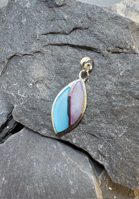 SILVER AND TWO COLOUR M.O.P PENDANT